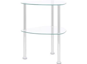 8720286057131 - Vidaxl - Beistelltisch mit 2 Ablagen Transparent 38x38x50 cm Hartglas Transparent