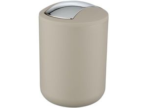 4008838212219 - WENKO Kosmetikeimer Brasil S 2 Liter Hochwertiger Mülleimer mit Schwingdeckel für Bad Küche und Haushalt Farbe taupe