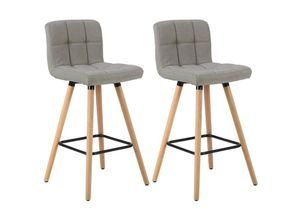 4063425134046 - Barhocker 2er Set Barstuhl Bistrohocker Tresenhocker mit Lehne und Fußstütze Design Stuhl Massivholz Leinen hellgrau - hellgrau - Woltu 4063425134046 - Barhocker 2er Set Barstuhl Bistrohocker Tresenhocker mit Lehne und Fußstütze Design Stuhl Massivholz Leinen hellgrau - hellgrau - Woltu