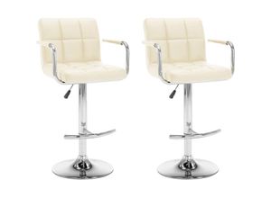 8720286080870 - Bonnevie - 2er Set BarhockerBarstuhl Creme Kunstleder vidaXL 8720286080870 - Bonnevie - 2er Set BarhockerBarstuhl Creme Kunstleder vidaXL