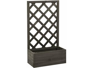 8720286182758 - Bonnevie - Garten-Spalier mit Blumenkasten Grau 50x25x90 cm Tannenholz vidaXL537391