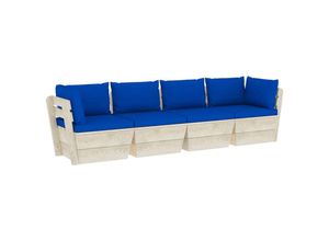 8720286273784 - Bonnevie - Garten-Palettensofa 4-Sitzer mit Kissen Fichtenholz vidaXL486314