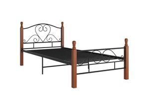 8720286163108 - Bonnevie - BettgestellSchlafzimmerbett Schwarz Metall 90x200 cm vidaXL