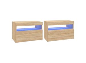 8720286218266 - Bonnevie - TV-Schränke LED-Leuchten 2 Stk TV-Möbel Sonoma-Eiche 60x35x40 cm vidaXL