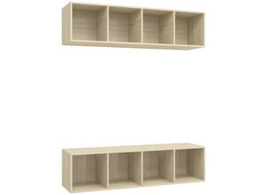 8720286590874 - Bonnevie - TV-Wandschränke 2 Stk TV-Schrank Sonoma-Eiche Holzwerkstoff vidaXL