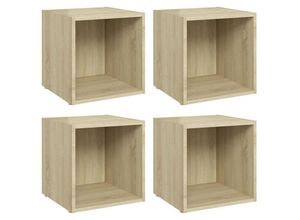 8720286354179 - Bonnevie - TV-Schränke 4 Stk TV-Möbel Sonoma-Eiche 37x35x37 cm Holzwerkstoff vidaXL