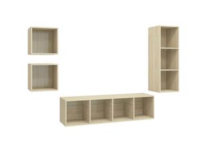 8720286590782 - 4-tlg TV-Schrank-Set Sonoma-Eiche Holzwerkstoff vidaXL546451