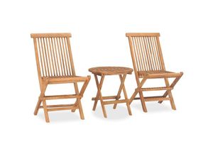 8720286208557 - 3-tlg Garten-EssgruppeGartenmöbel Set Klappbar Massivholz Teak vidaXL