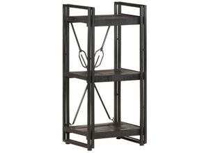 8720286200711 - Bonnevie - BücherregalStandregal 3 Fächer Schwarz 40x30x80 cm Mango Massivholz vidaXL