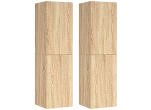 8720286352243 - Bonnevie - TV-Schränke 2 Stk TV-Möbel Sonoma-Eiche 305x30x110 cm Holzwerkstoff vidaXL