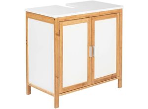 4008838342862 - Waschbeckenunterschrank Finja Waschbecken-Unterregal aus Bambus MDF Braun Bambus natur mdf weiß - braun - Wenko