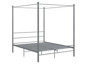 8720286163801 - Bonnevie - Himmelbett Grau Metall 160x200 cm vidaXL474547