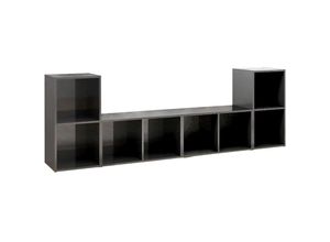 8720286592816 - Bonnevie - TV-Schränke 4 Stk TV-Möbel Hochglanz-Grau 72x35x365 cm Holzwerkstoff vidaXL