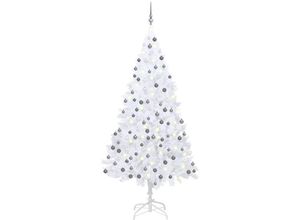 8720286498019 - Bonnevie - Künstlicher WeihnachtsbaumKunstbaum mit LEDs & Kugeln Weiß 210 cm pvc vidaXL