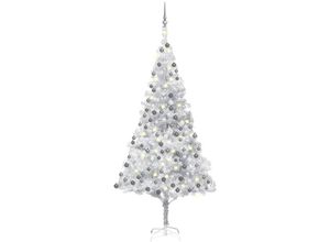 8720286497852 - Bonnevie - Künstlicher Weihnachtsbaum Beleuchtung & Kugeln Silber 240 cm vidaXL770438