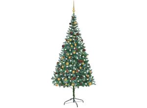 8720286496169 - Vidaxl - Künstlicher WeihnachtsbaumKunstbaum mit LEDs Kugeln & Zapfen 210 cm