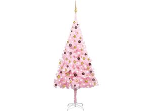 8720286495889 - Bonnevie - Künstlicher WeihnachtsbaumKunstbaum mit LEDs & Kugeln Rosa 240 cm pvc vidaXL