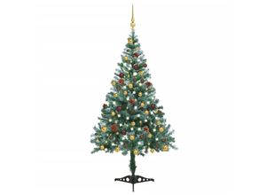 8720286496145 - Bonnevie - Künstlicher Weihnachtsbaum mit Beleuchtung Kugeln Zapfen 150 cm vidaXL596683