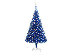 8720286496831 - Bonnevie - Künstlicher WeihnachtsbaumKunstbaum mit LEDs & Kugeln Blau 210 cm pvc vidaXL