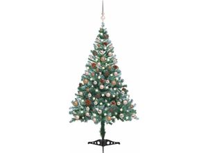 8720286497005 - Bonnevie - Weihnachtsbaum Gefrostet mit Beleuchtung Kugeln Zapfen 150 cm vidaXL733229