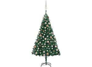 8720286497098 - Bonnevie - Künstlicher WeihnachtsbaumKunstbaum mit LEDs & Kugeln Grün 180 cm pvc vidaXL