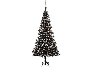 8720286496794 - Bonnevie - Künstlicher WeihnachtsbaumKunstbaum mit LEDs & Kugeln Schwarz 240 cm pvc vidaXL