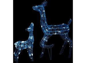 8720286414811 - Vidaxl - LED-Rentier-Familie Weihnachtsdeko Acryl 160 led Kaltweiß Kaltweiß