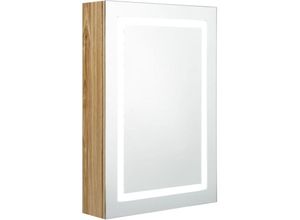 8720286332559 - Bonnevie - LED-SpiegelschrankBad Spiegelschrank fürs Bad Eichenoptik 50x13x70 cm vidaXL