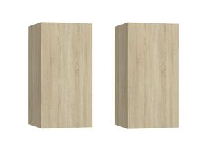 8720286351888 - Bonnevie - TV-Schränke 2 Stk TV-Möbel Sonoma-Eiche 305x30x60 cm Holzwerkstoff vidaXL