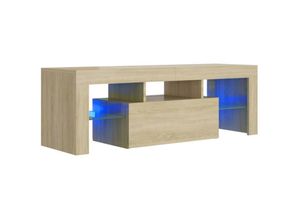 8720286217597 - Bonnevie - TV-SchrankTV-Möbel mit LED-Leuchten Sonoma-Eiche 120x35x40 cm vidaXL