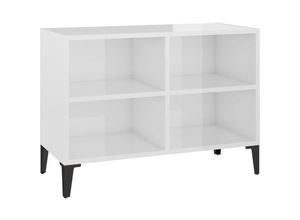 8720286357477 - Bonnevie - TV-SchrankTV-Möbel mit Metallbeinen Hochglanz-Weiß 695x30x50cm vidaXL