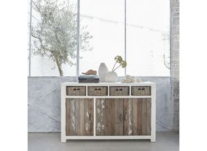 3662251003079 - Berah Getah - 3-türiges Sideboard mit 4 Schubladen aus recyceltem Kiefernholz