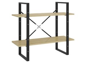 8720286567401 - Bonnevie - Bücherregal 2 FächerStandregal Sonoma-Eiche 80x30x70 cm Holzwerkstoff vidaXL