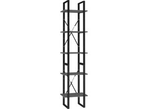 8720286649268 - Bonnevie - BücherregalStandregal 5 Fächer Grau 40x30x175 cm Holzwerkstoff vidaXL