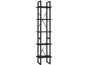 8720286649251 - Bonnevie - BücherregalStandregal 5 Fächer Schwarz 40x30x175 cm Holzwerkstoff vidaXL