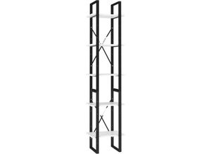 8720286649244 - Bonnevie - BücherregalStandregal 5 Fächer Weiß 40x30x175 cm Holzwerkstoff vidaXL