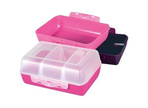 4009049431727 - emsa Brotdose VARIABOLO Clipbox Set Girls 4-teilig farbig Set bestehend aus 4 Halb-Schalen + 2 Trennwänden farbig - 1 Stück (517052)