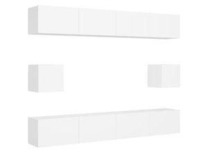 8720286569771 - Bonnevie - 6-tlg TV-Schrank-SetTV-Möbel Weiß Holzwerkstoff vidaXL