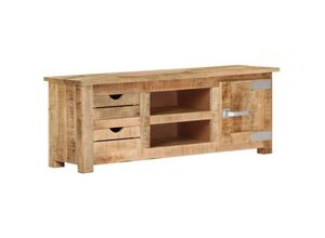 8720286542767 - Bonnevie - TV-SchrankTV-Möbel 110x30x40 cm Raues Mangoholz vidaXL