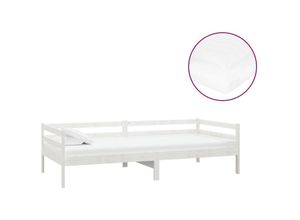 8720286693209 - Tagesbett mit Matratze 90x200 cm Weiß Kiefer Massivholz vidaXL68023