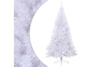 8720286361528 - vidaXL Künstlicher Halber Weihnachtsbaum mit Ständer Weiß 210 cm PVC