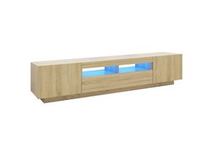 8720286640975 - TV-Schrank，TV-Möbel mit LED-Leuchten Sonoma-Eiche 200x35x40 cm vidaXL