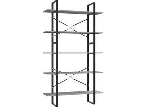 8720286649589 - Bonnevie - BücherregalStandregal 5 Fächer Betongrau 100x30x175 cm Holzwerkstoff vidaXL