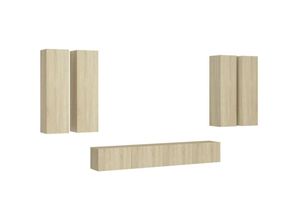 8720286572894 - Bonnevie - 6-tlg TV-Schrank-SetTV-Möbel Sonoma-Eiche Holzwerkstoff vidaXL