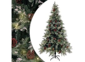 8720286767290 - Vidaxl - Weihnachtsbaum mit Beleuchtung und Kiefernzapfen 195 cm pvc&pe