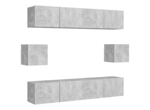 8720286573969 - 6-tlg TV-Schrank-SetTV-Möbel Betongrau Holzwerkstoff vidaXL