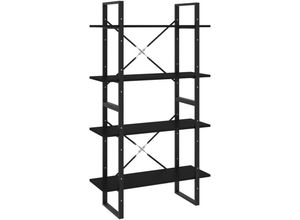 8720286567487 - Bonnevie - BücherregalStandregal 4 Fächer Schwarz 80x30x140 cm Holzwerkstoff vidaXL