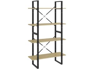 8720286567500 - Bonnevie - BücherregalStandregal 4 Fächer Sonoma-Eiche 80x30x140 cm Holzwerkstoff vidaXL