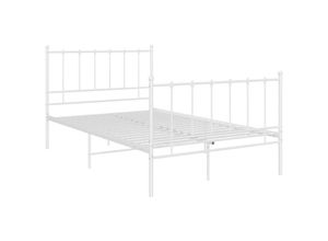 8720286163313 - Bonnevie - Bett Weiß Metall 120x200 cm vidaXL358242