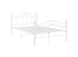 8720286196793 - Bonnevie - Bett Weiß Metall 120x200 cm vidaXL48970